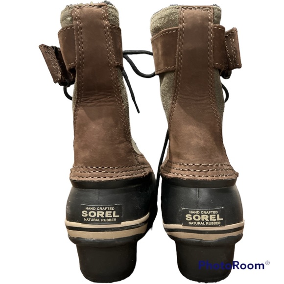 Women’s SOREL winter Fancy Lace II boots waterproof rubber suede 9 lined NL2125 - Picture 3 of 5